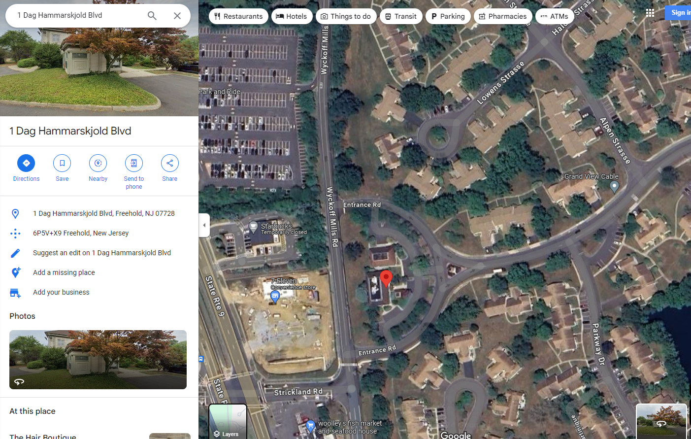 Overview from above of property