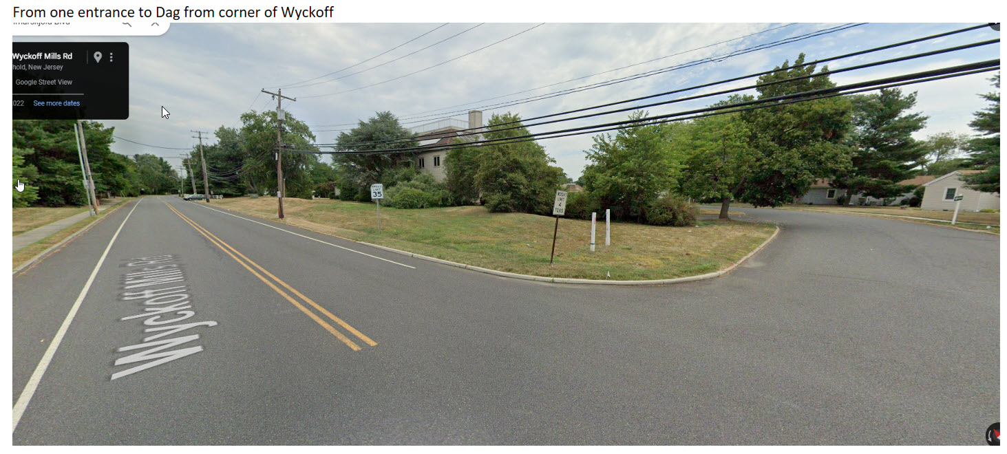 From Wyckoff into a one way going around property
